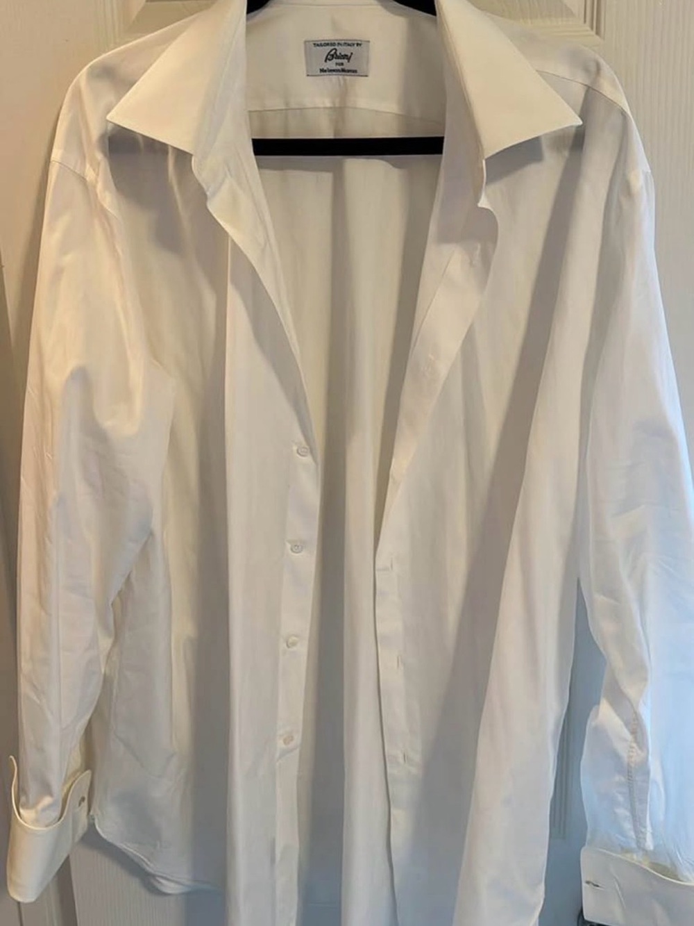 Brioni White Spread Collar Men's Dress Shirt
